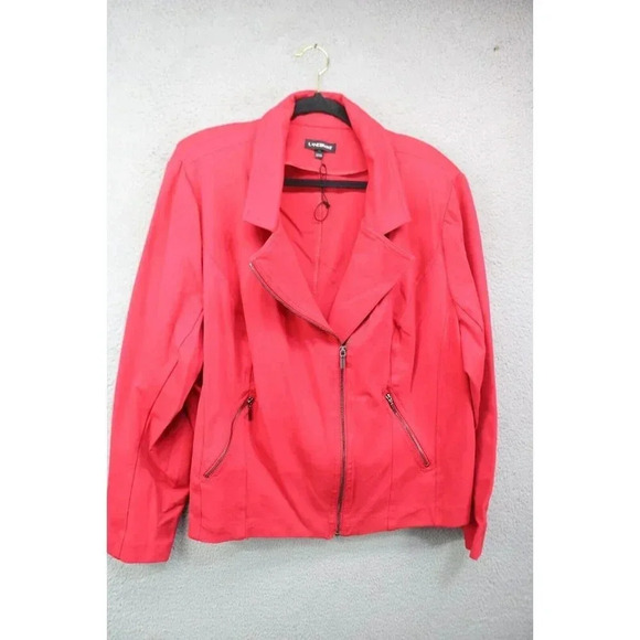 Lane Bryant Red Full Zip Jacket-Zip Pockets-Size 28-New without Tags - Picture 1 of 9
